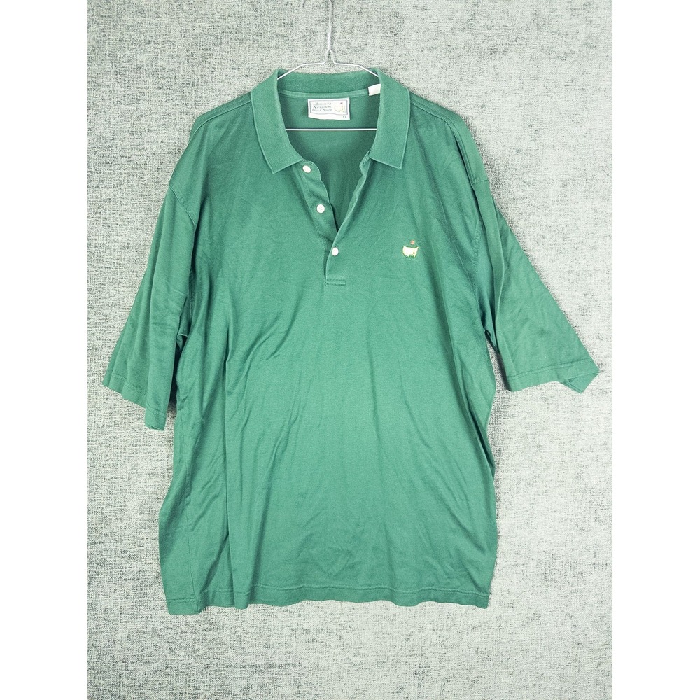 Vintage Augusta National Golf Shop Embroidered Masters Polo Shirt Mens XL Green